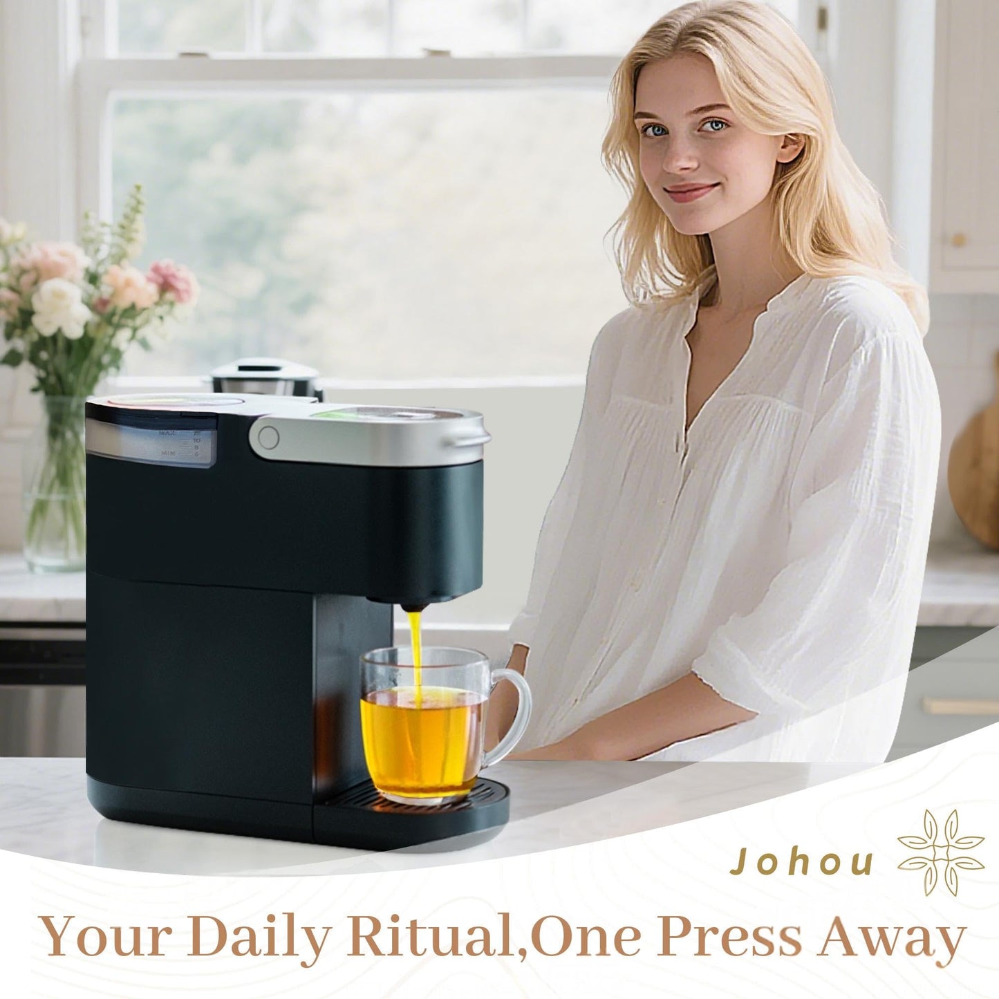 Johou Chamomile Herbal Tea Pods, Caffeine Free, Compatible with K-Cup malt-inspired, 24 Pods
