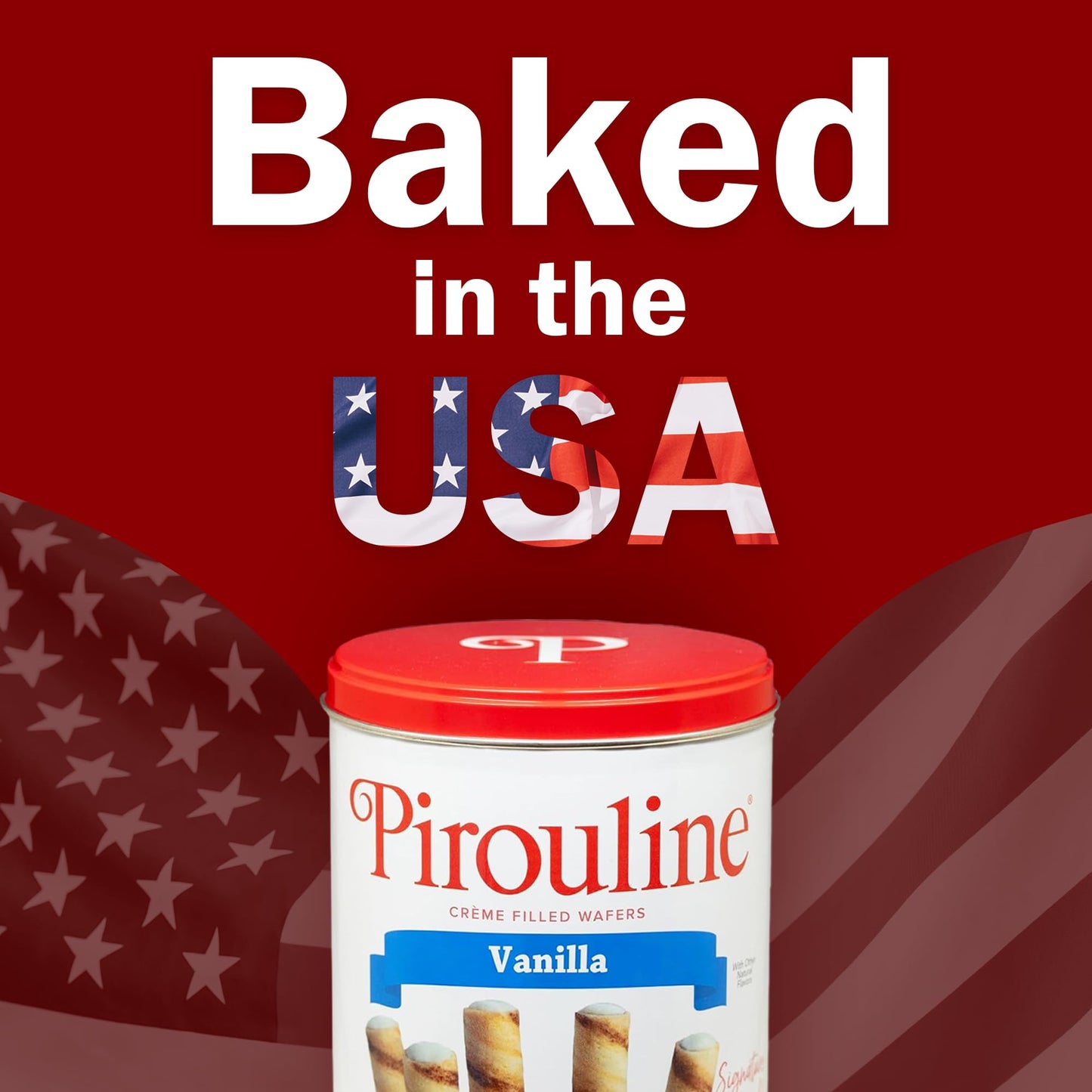 Pirouline Rolled Wafers – Vanilla Crème – Rolled Wafer Sticks Bundled With Serving Tongs, Crème Filled Wafers For Coffee, Tea, Ice Cream, Snacks, Parties, Gifts, And More – 14Oz Tin 6Pk