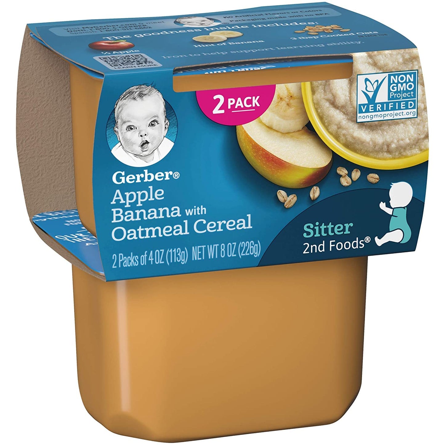 Gerber Baby Food, 2Nd Foods, Apple Banana With Oatmeal 8 Ounce (Pack Of 8)