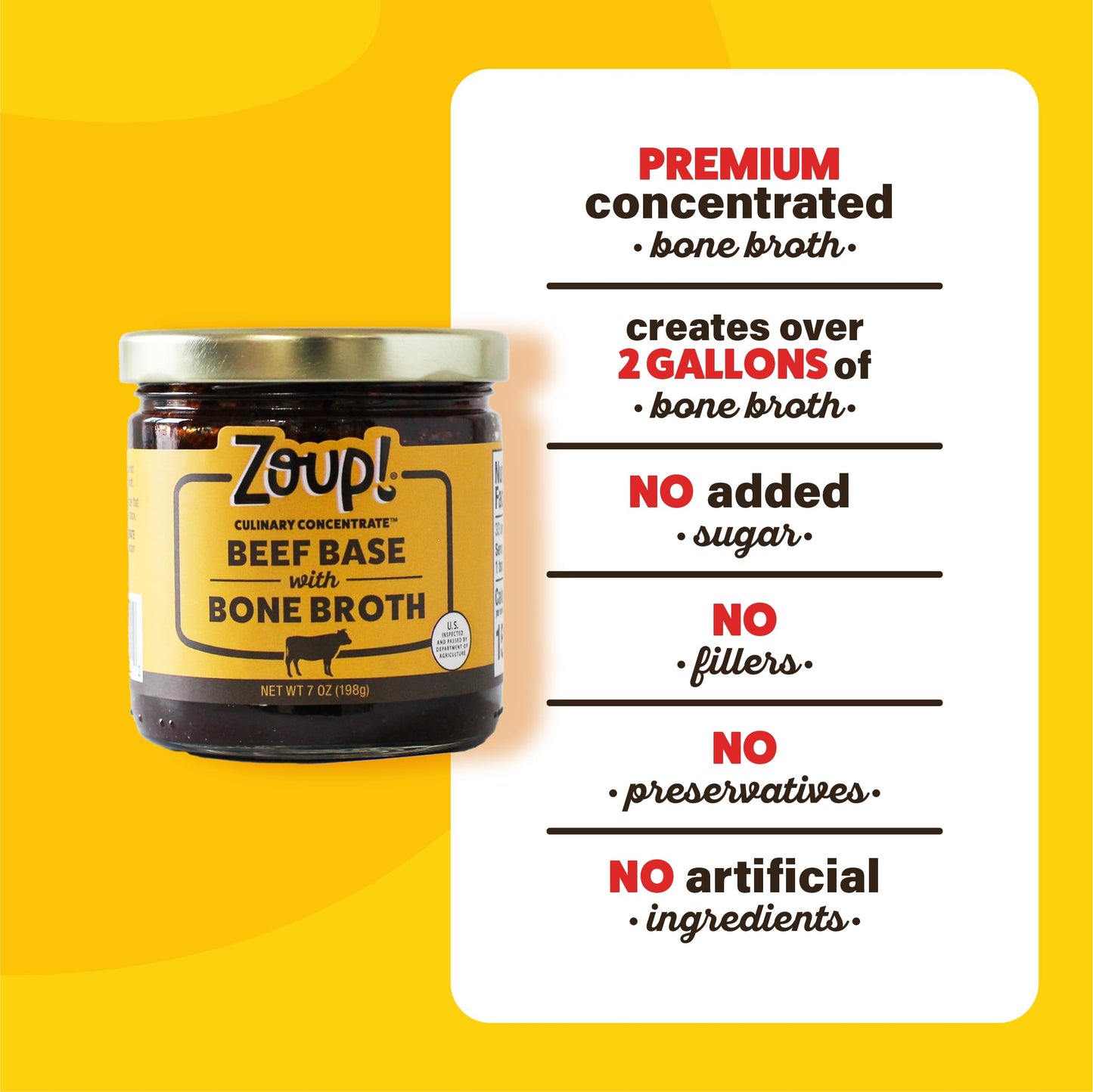 Zoup! Beef Bone Broth Culinary Concentrate - Keto-Friendly, Gluten Free, Sugar Free - 8 oz