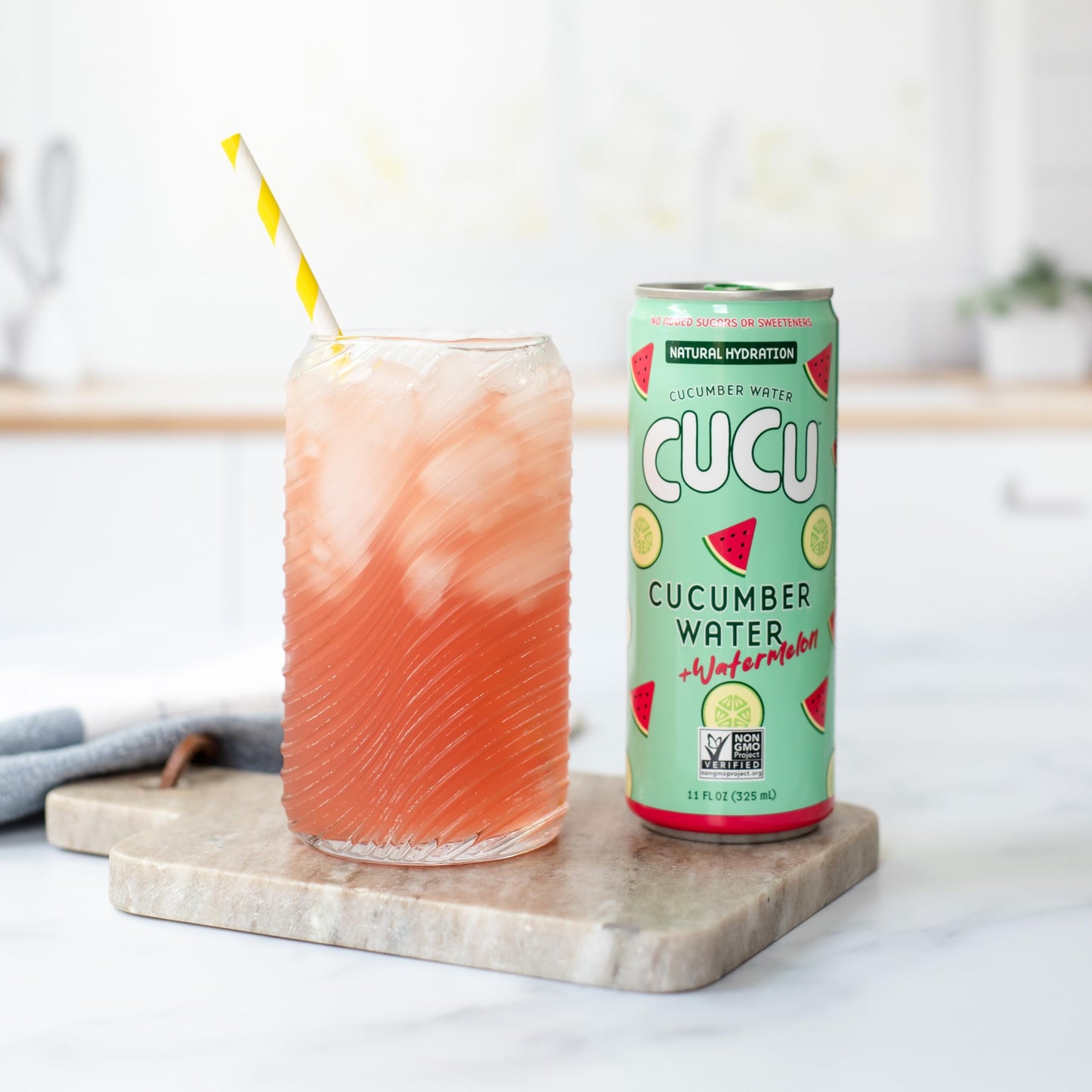 CUCU Cucumber Water + Watermelon Water - Natural Hydration from Cucumbers with Vitamin C, Electrolytes & Antioxidants - No Sugar