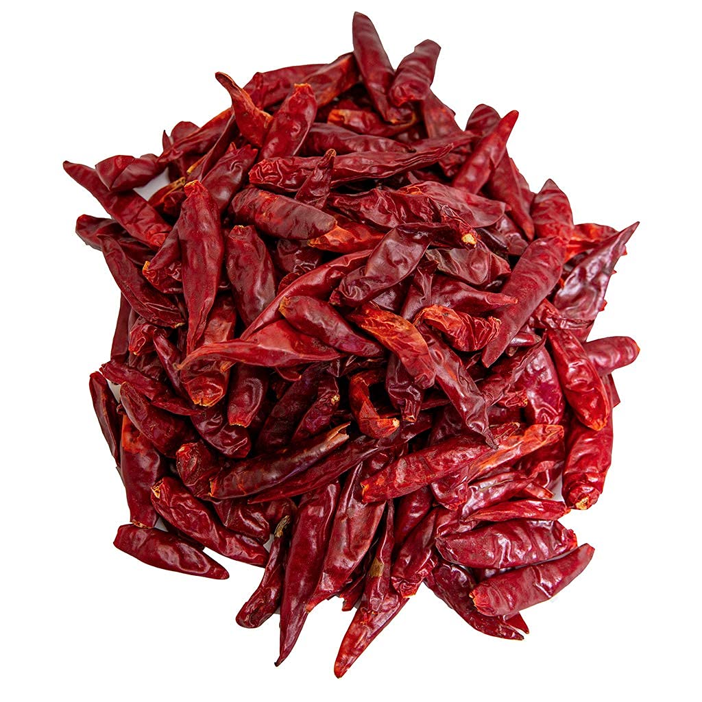 8Oz Japones Dried Whole Chile Peppers, Japanese Red Pepper, Chili Seco Pods For Authentic Mexican Food, Heat-Sealed Resealable B