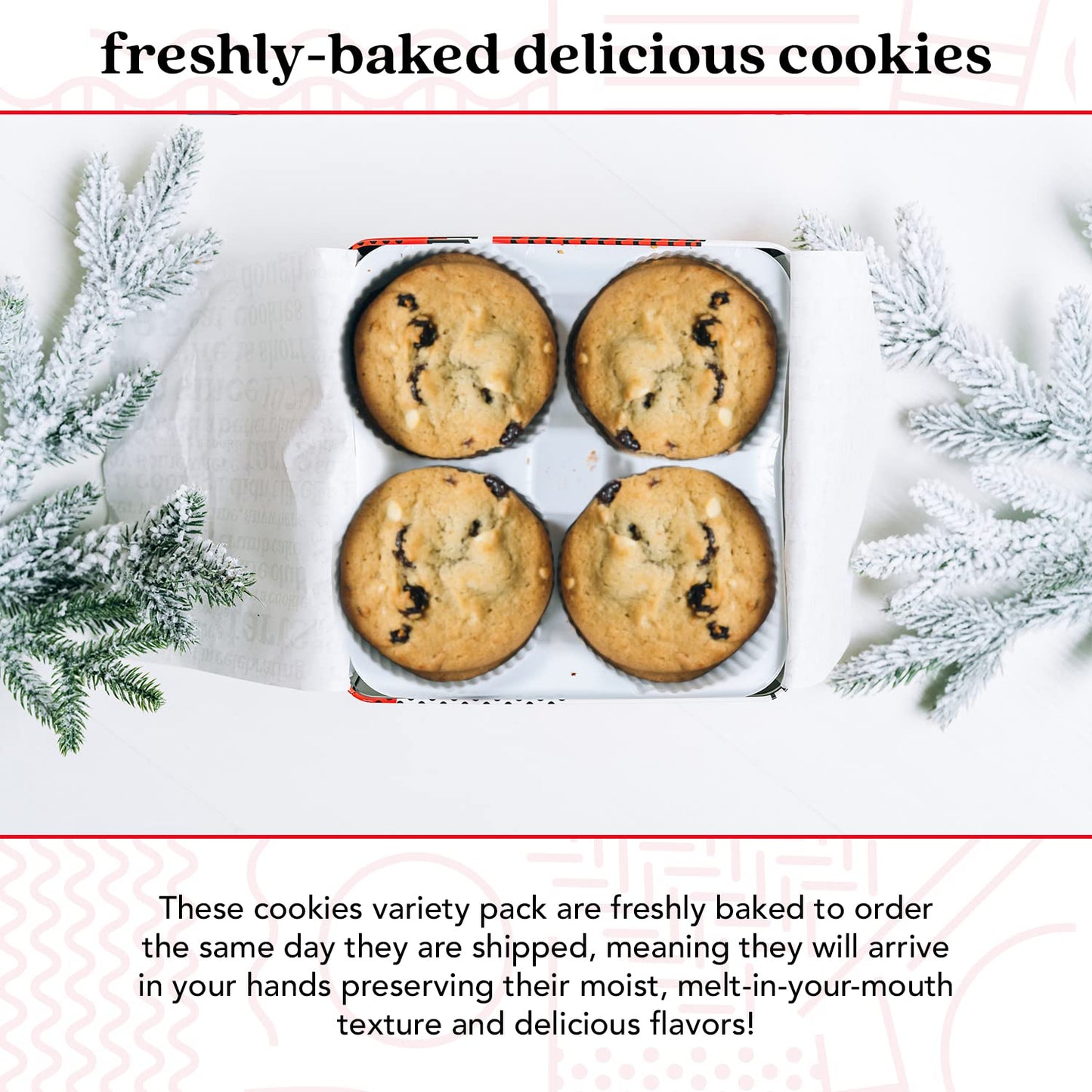 Davids Cookies Freshly Baked Cookies - Delicious Handmade Soft Variety - Exquisite Gourmet Gift For Friends & Family On Special Occasions - Cherry White Chip 2Lbs