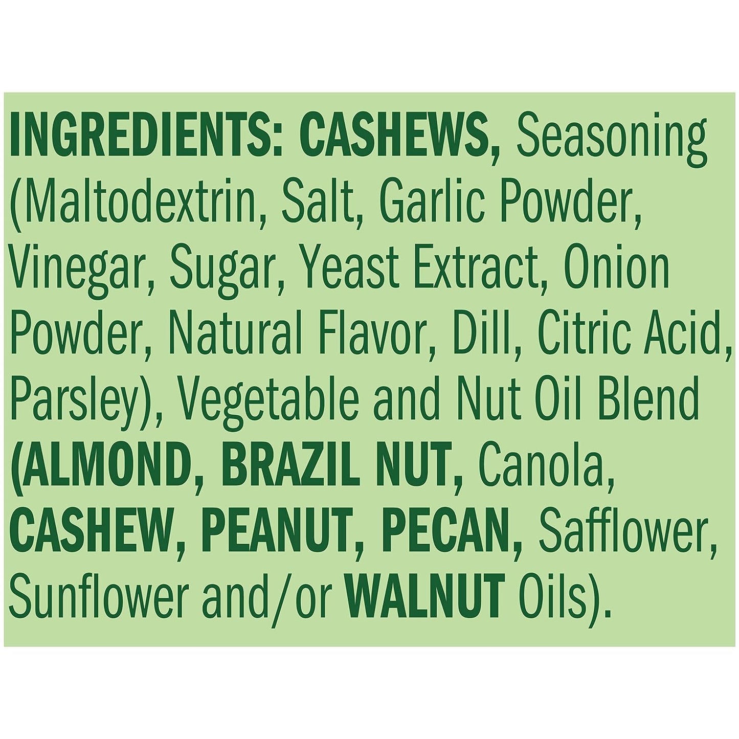Emerald Nuts, Dill Pickle Seasoned Cashews, 5 Oz, Resealable Bag (Pack Of 12)