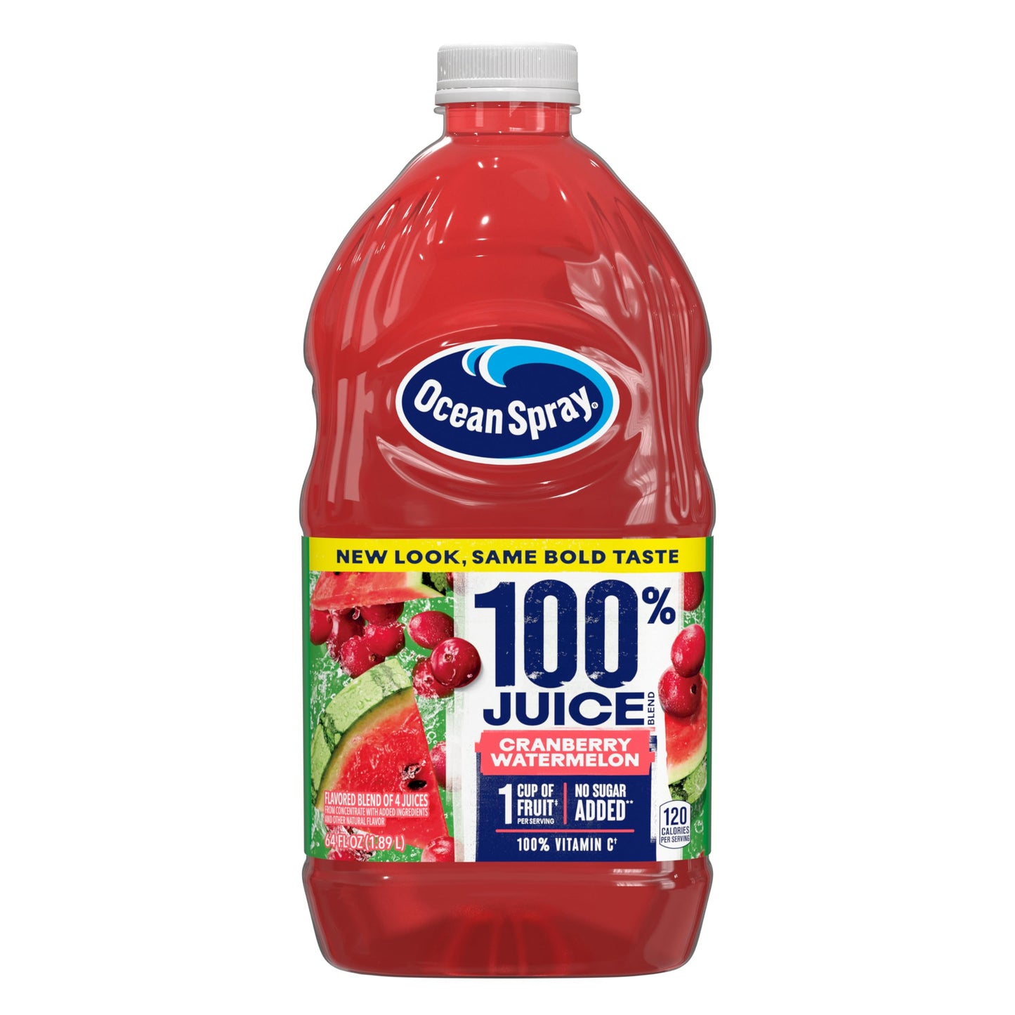 Ocean Spray 100% Juice Cranberry Watermelon Blend, 64 Fl Oz Bottle, Pack of 1