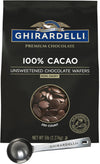 Ghirardelli Unsweetened Wafers, 5 lb Bag, Dark Brown, Includes Stamped Barista Spoon