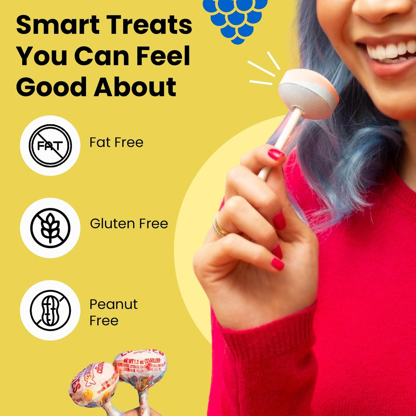 Smarties Double Lollies Mega - Gluten Free  Peanut Free  Fat Free Assorted Fruity Flavors Lollipops - Perfect for Birthdays  Parties - Made by US Candy Company Since 1949-24 Count Box (Pack of 2)