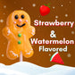Sweetzo Gingerbread Man Christmas Lollipops, Strawberry & Watermelon, 24 Count, Individually Wrapped, Holiday Party Favors