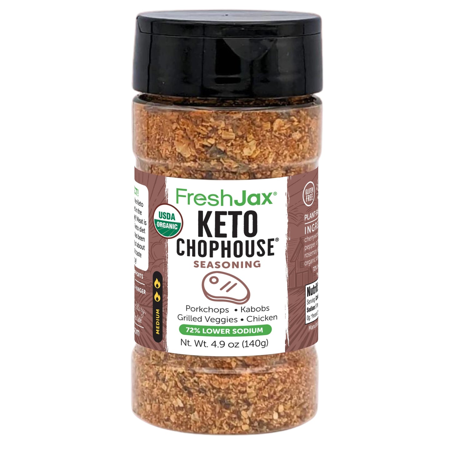 FreshJax Keto Steak Seasoning Blend, Organic BBQ Rub for Meat, 6.4oz Bottle