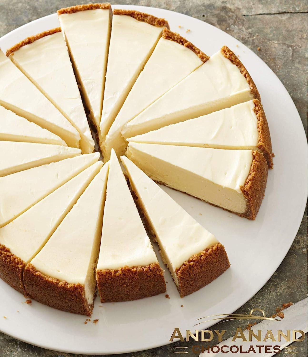 ANDY ANAND CHOCOLATIER New York Cheesecake 9 | Handcrafted with Real Cream Cheese | Pre-Sliced, 32 Ounce