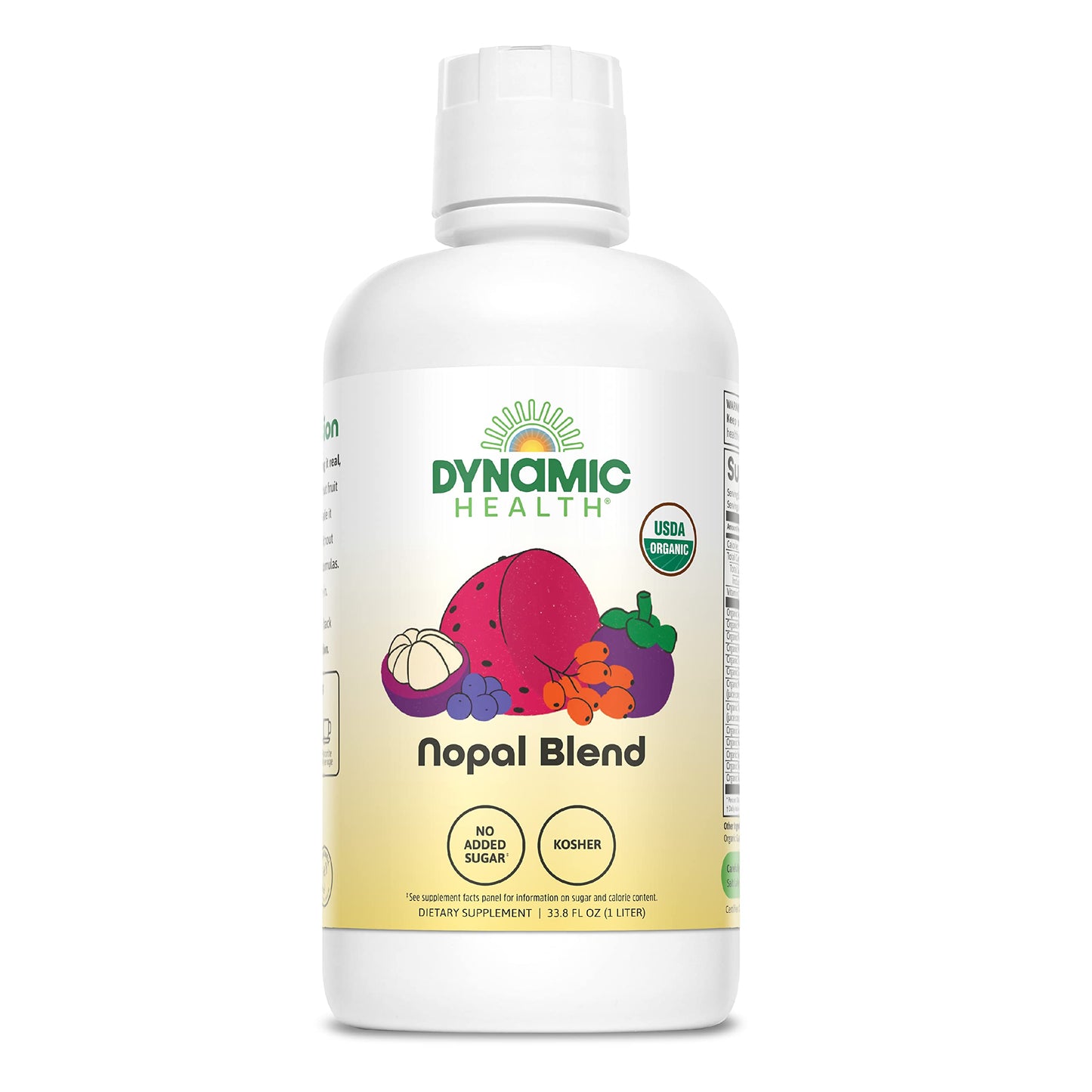 Dynamic Health Nopal Blend Juice With Acai  Certified Organic  Mangosteen And Seabuckthorn  Natural Antioxidants  Omegas  Vitamins And Amino Acids  Vegetarian  Gluten-Free  33.8Oz