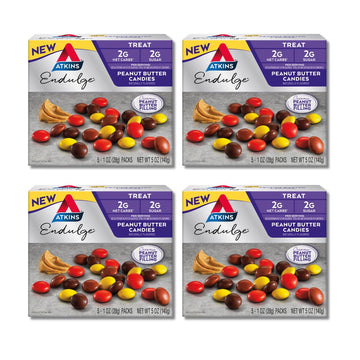 Atkins Endulge Treat, Peanut Butter Candies, 2g Net Carbs, 2g Sugar, Creamy Peanut Butter Filling, Low Carb, Low Sugar, 4 Packs 