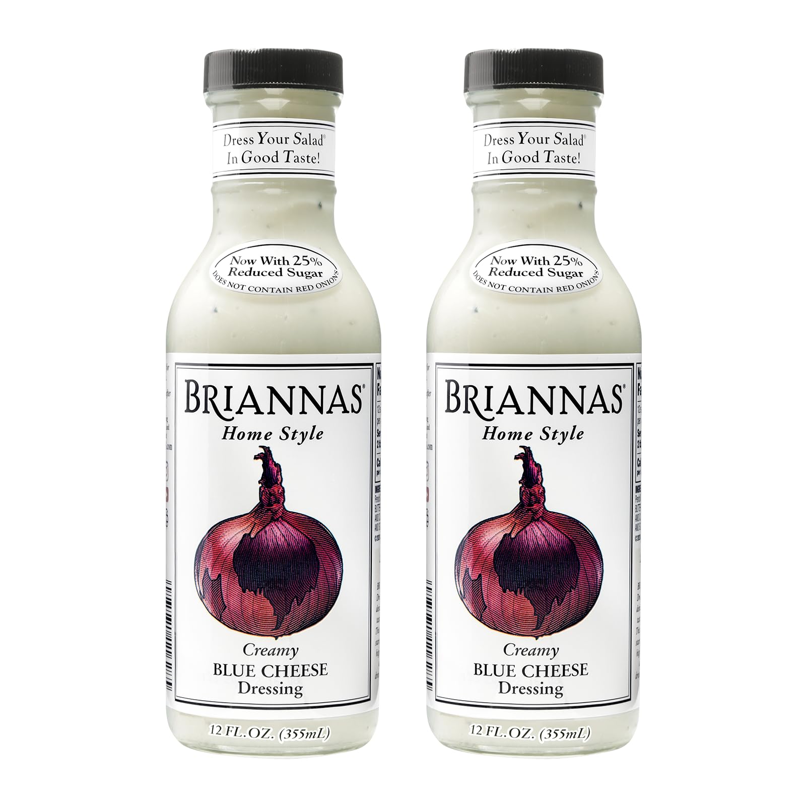 BRIANNAS - Home Style Creamy Blue Cheese Dressing - Fine Salad Dressing made with Premium Ingredients - Gluten Free & Low Sugar 