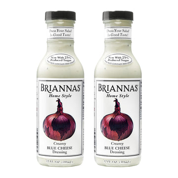 BRIANNAS - Home Style Creamy Blue Cheese Dressing - Fine Salad Dressing made with Premium Ingredients - Gluten Free & Low Sugar 
