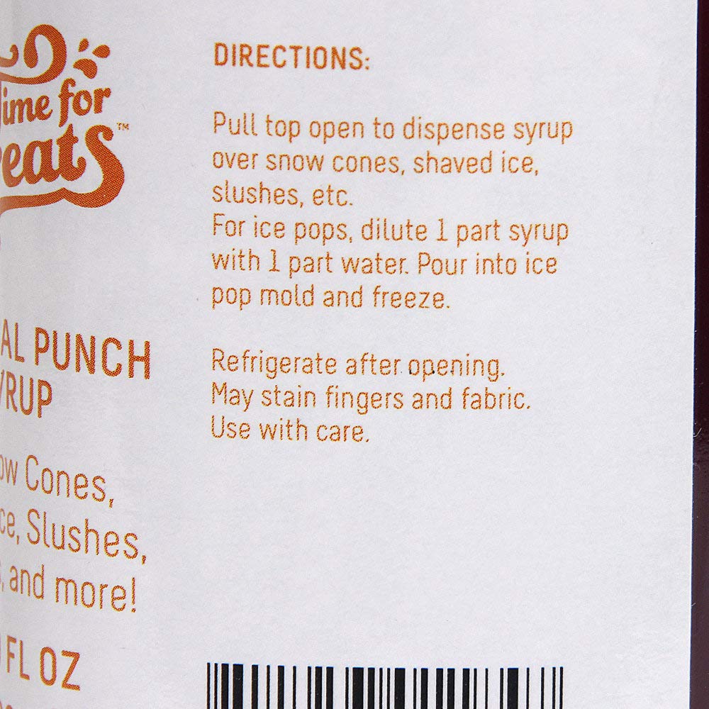 3-Pack Tropical Punch, Watermelon, Lime Syrup For Snow Cones, Homemade Sodas, Cocktails, Coffee, Baking And More - Time For Treats 16.9 Fluid Ounce Per Bottle