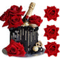 Rsstarxi Red Rose Cake Topper - 9 Pack Artificial Flowers for Wedding, Bridal Shower, Birthday, 2.6 inches, Design 5