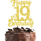 19 Birthday Cake Toppers-Gold Glitter, 19Th Cake Topper For Boy,19 Cake Topper For Girl, 19Th Birthday Decorations,19Th Birthday