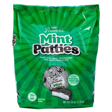 Pearson'S Mint Patties | Made With Decadent Dark Chocolate And Real Peppermint | 48 Oz Bag | Individually Wrapped