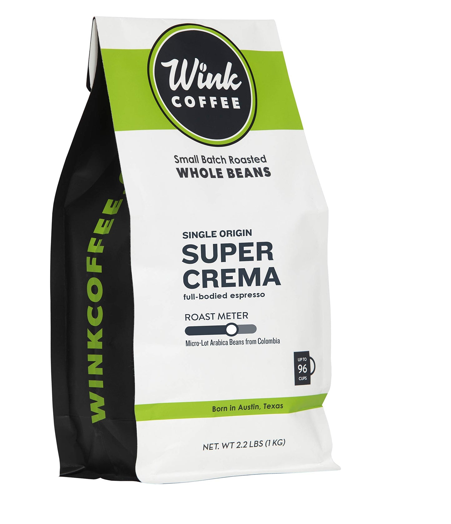Wink Coffee Super Crema | Medium Roast Espresso | 100% Arabica Whole Bean Coffee | Large 2.2 Pound Bag (Pack Of 1) | Colombian S