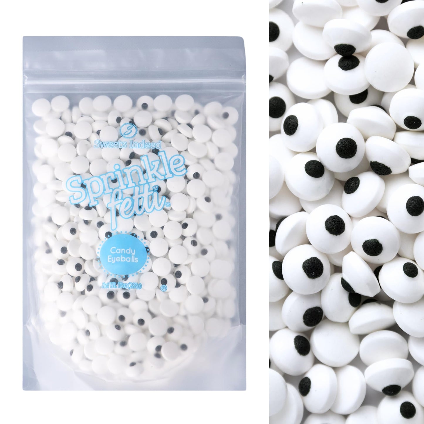 Sweets Indeed, Bulk Candy Eyeballs, 700 Eyeballs, 10 Ounce, Halloween Sprinkles, Edible Eyes, Sprinkle Mix, Perfect For Cake Dec