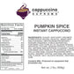 Cappuccino Supreme 2 Lb Bag Pumpkin Spice Instant Cappuccino Mix