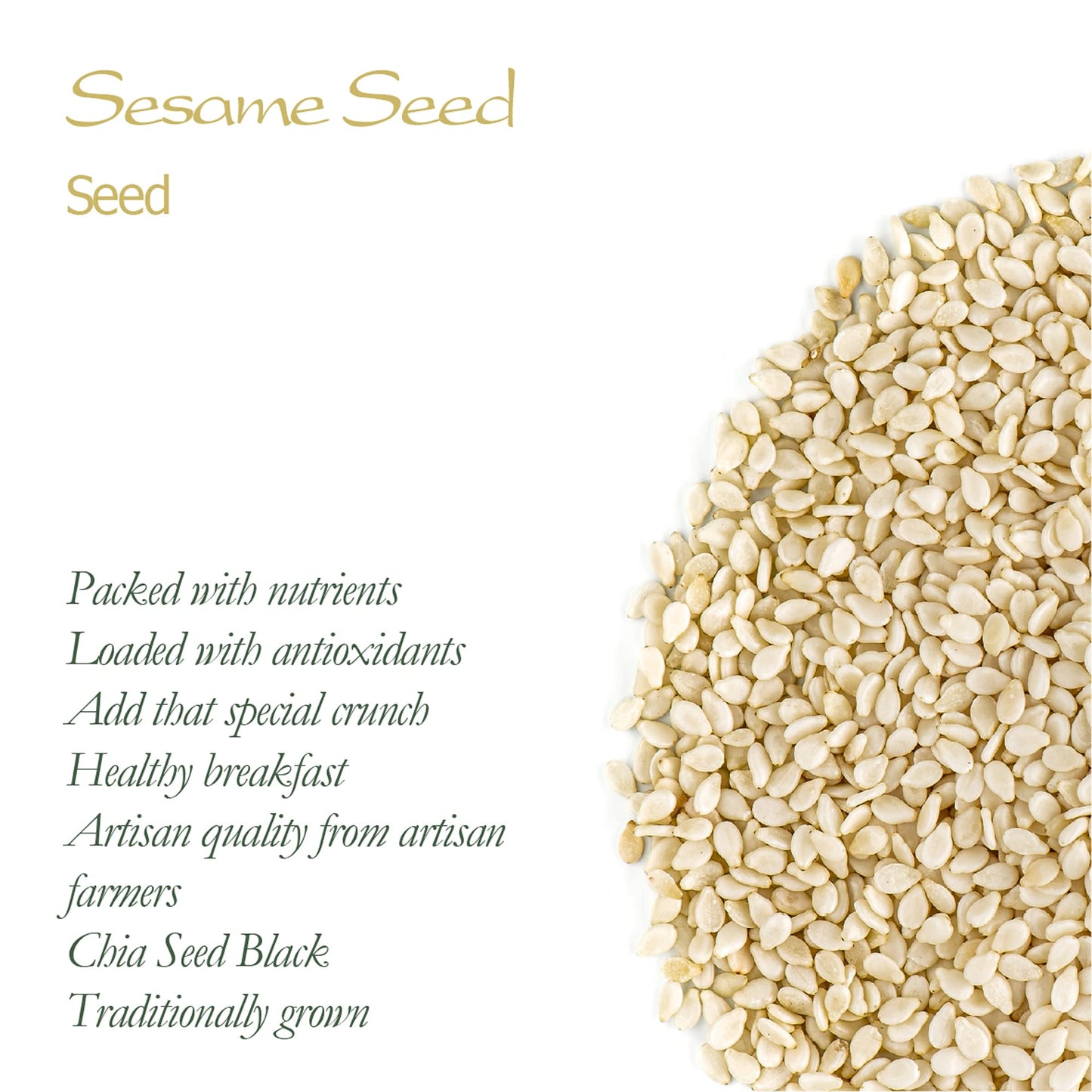 Sesame Seed White Organic Quality - Raw And Shelless - Organic Sesame Seeds Raw Sesame Seeds Organic Sesam Sesame White Seeds Wh
