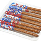 Decopac Patriotic Star Quins, 16.5Oz, Fancy Sprinkles Shaped Like Stars In Red, White & Blue, Candy Sprinkles In Handheld Contai