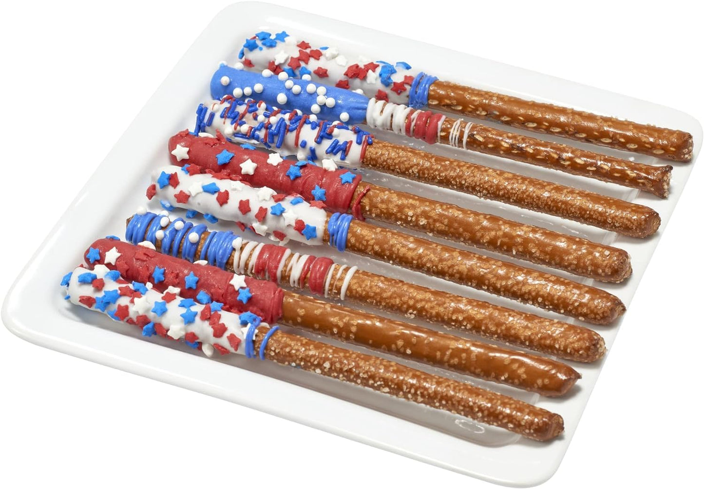 Decopac Patriotic Star Quins, 16.5Oz, Fancy Sprinkles Shaped Like Stars In Red, White & Blue, Candy Sprinkles In Handheld Contai