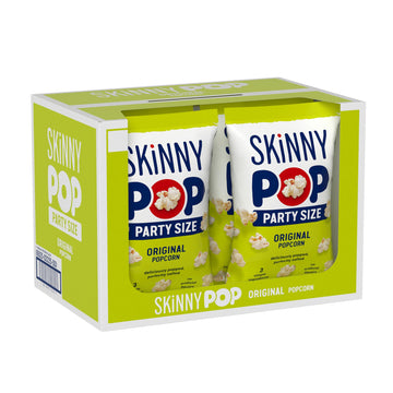 SkinnyPop Popcorn, Gluten Free, Dairy Free, Non-GMO Snacks, Skinny Pop Original Popcorn, 8oz Family Size Bag (6 Count)
