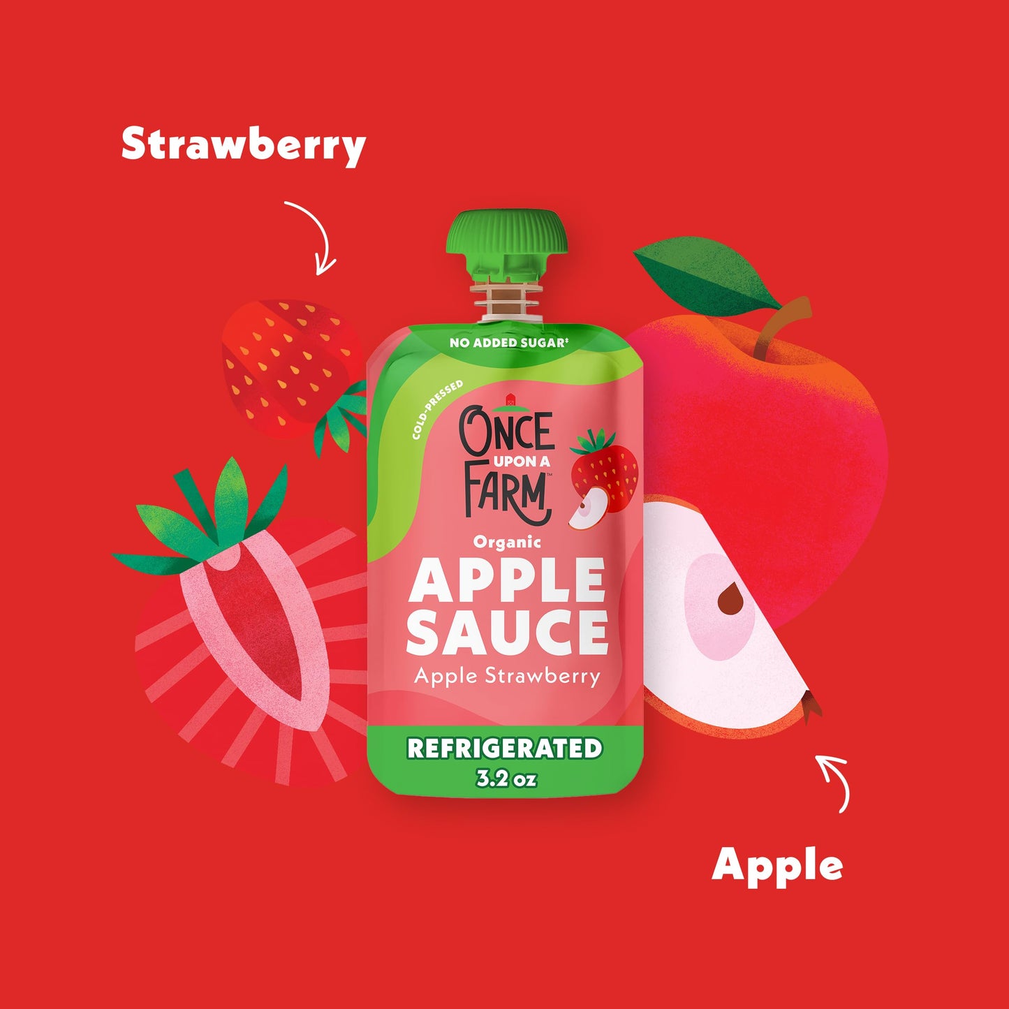 ONCE UPON A FARM Organic Strawberry Applesauce Multipack, 12.8 OZ
