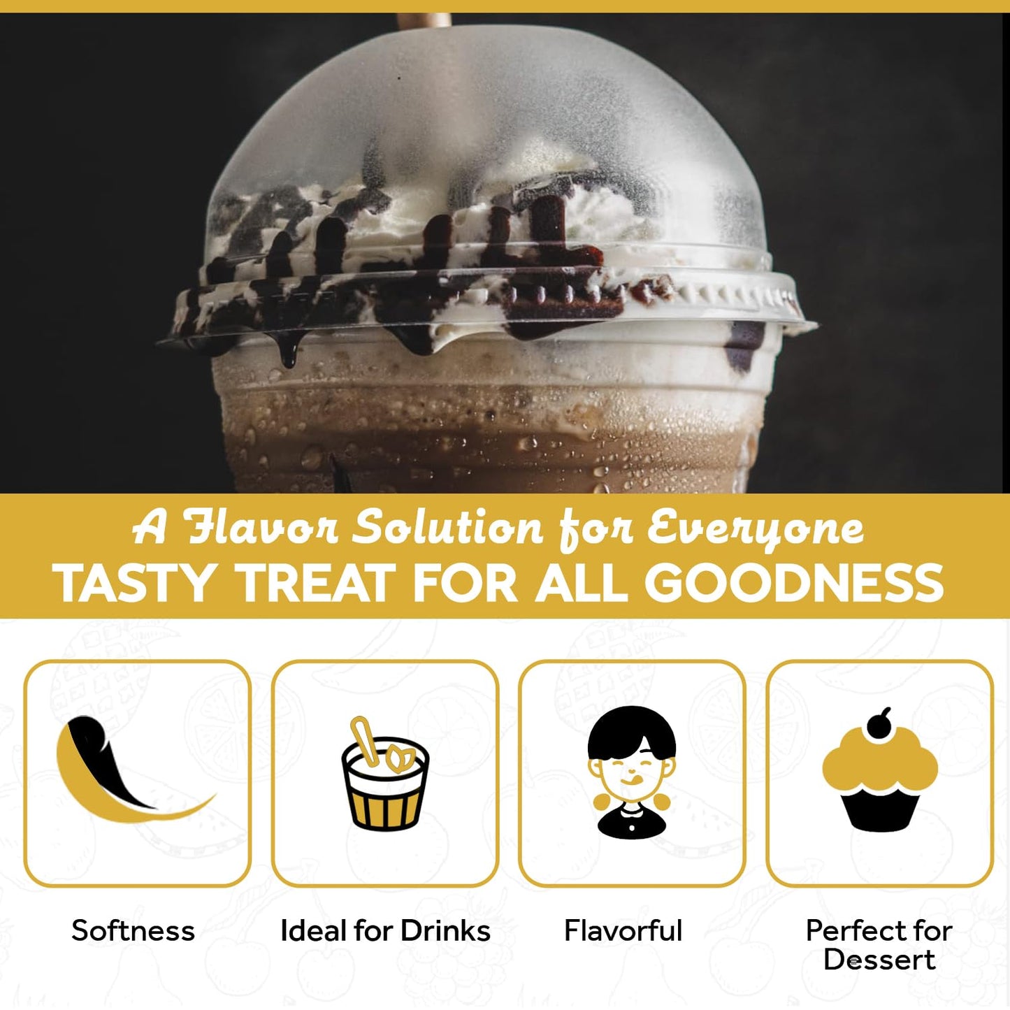 Fanale Premium Ice Mocha Bubble Tea Flavoring Powder | Perfect For Baking, Smoothies, Desserts And Drinks | Instant Flavoring Po