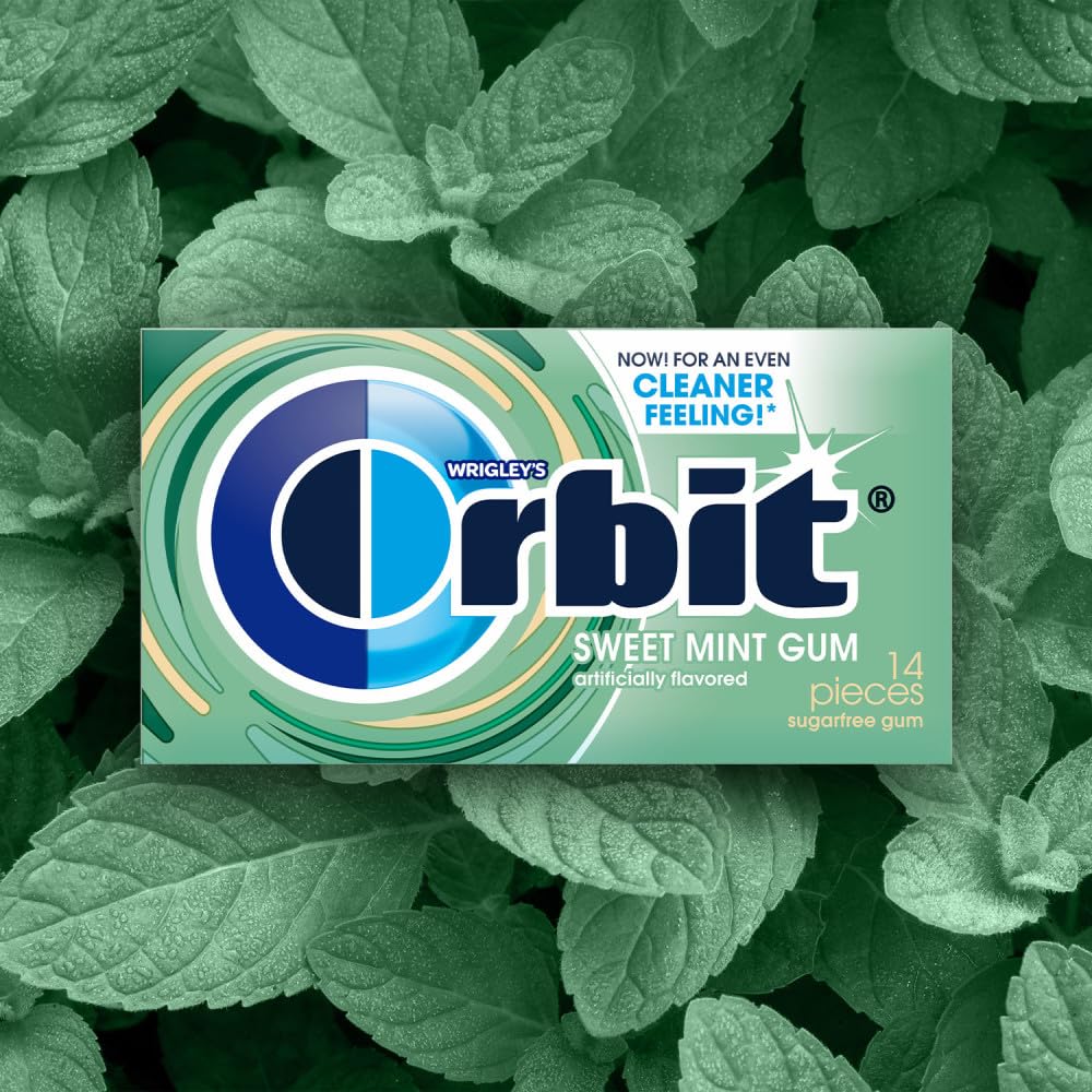 Orbit Sweet Mint Sugar Free Chewing Gum, 12 Packs Of 14-Pieces (168 Total Pieces)