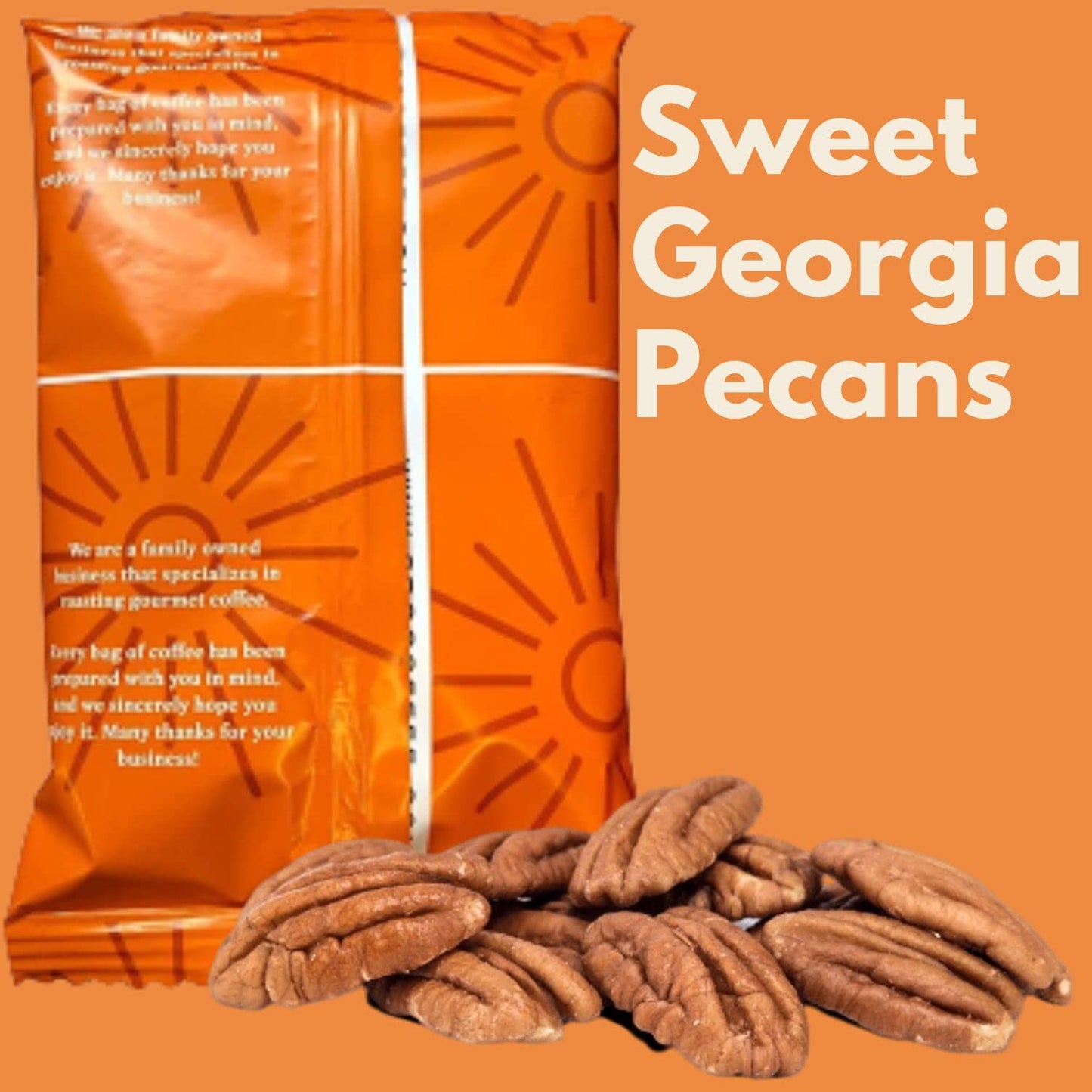 SARASOTA COFFEE Pre Ground Coffee Packets, Southern Pecan Medium Roast, Bulk 2 oz Bags, Pack of 36