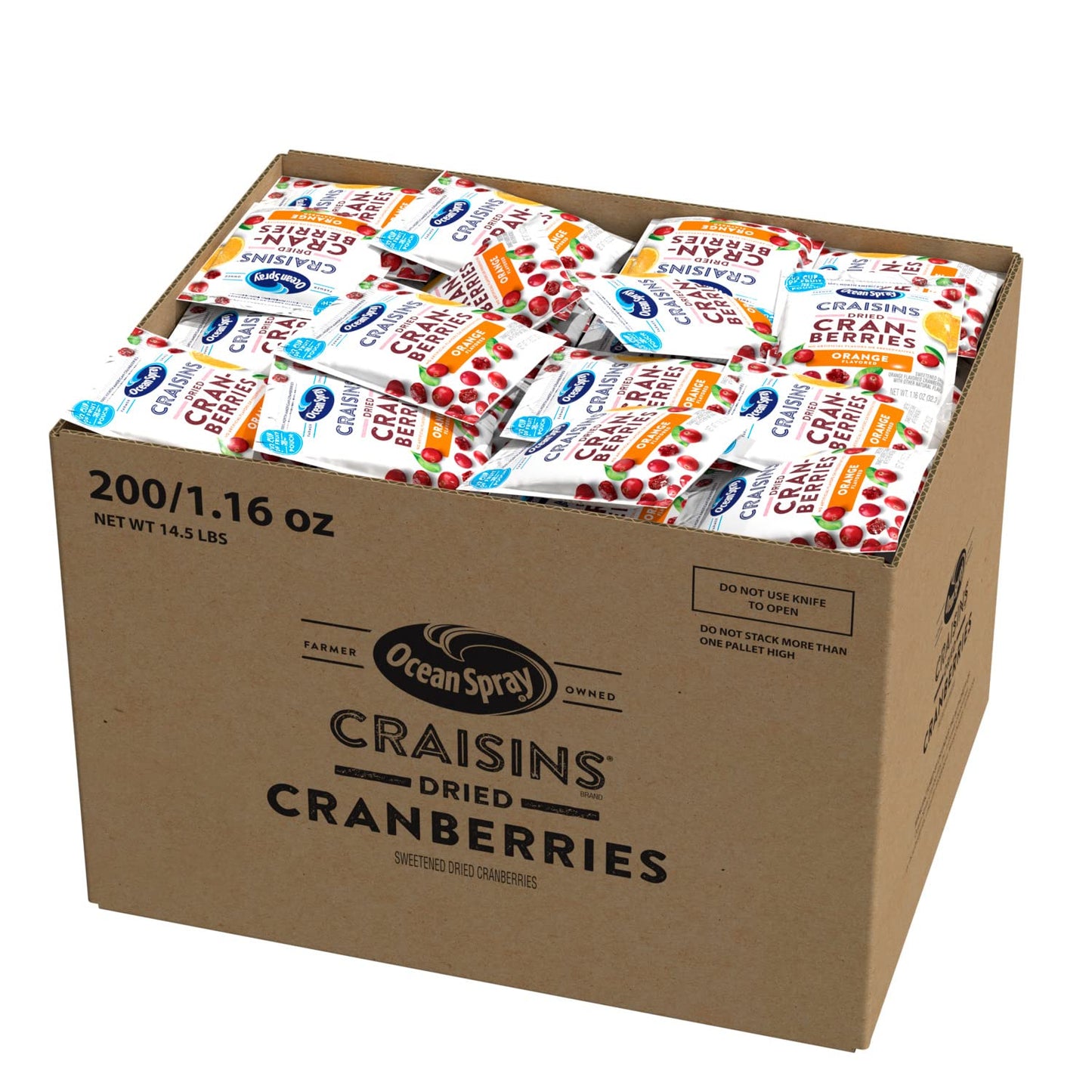 Ocean Spray Craisins Dried Cranberries, Orange, 1.16 Ounce (Pack Of 200)