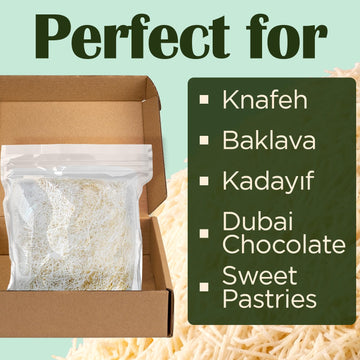 Premium Kataifi Shredded Fillo Dough - (3.5 Oz) | Authentic Greek Pastry Dough For Traditional Mediterranean Desserts & Savory D