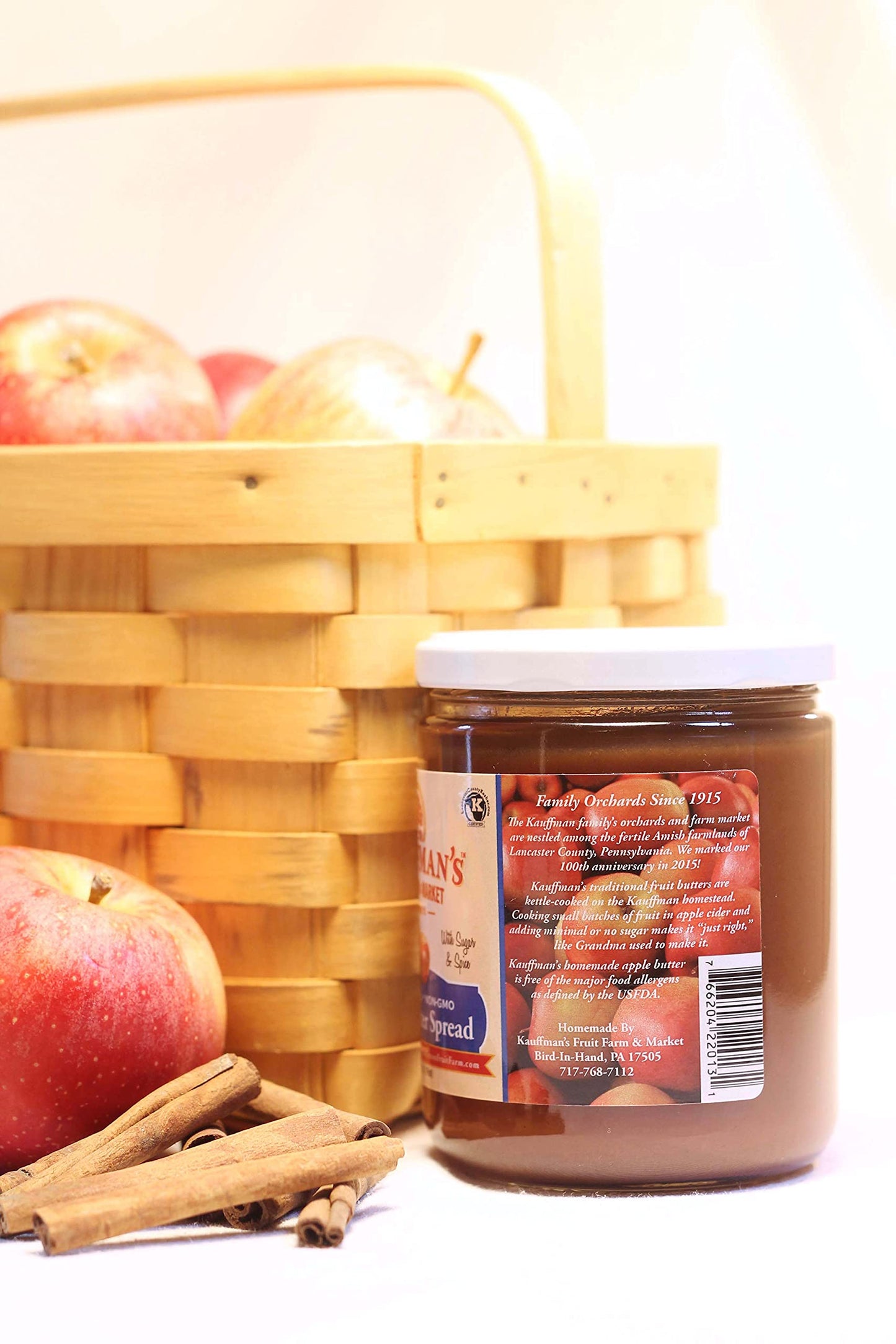 Kauffmans Fruit Farm Homemade Apple Butter Spread, Original, 17 Oz. Pack of 6