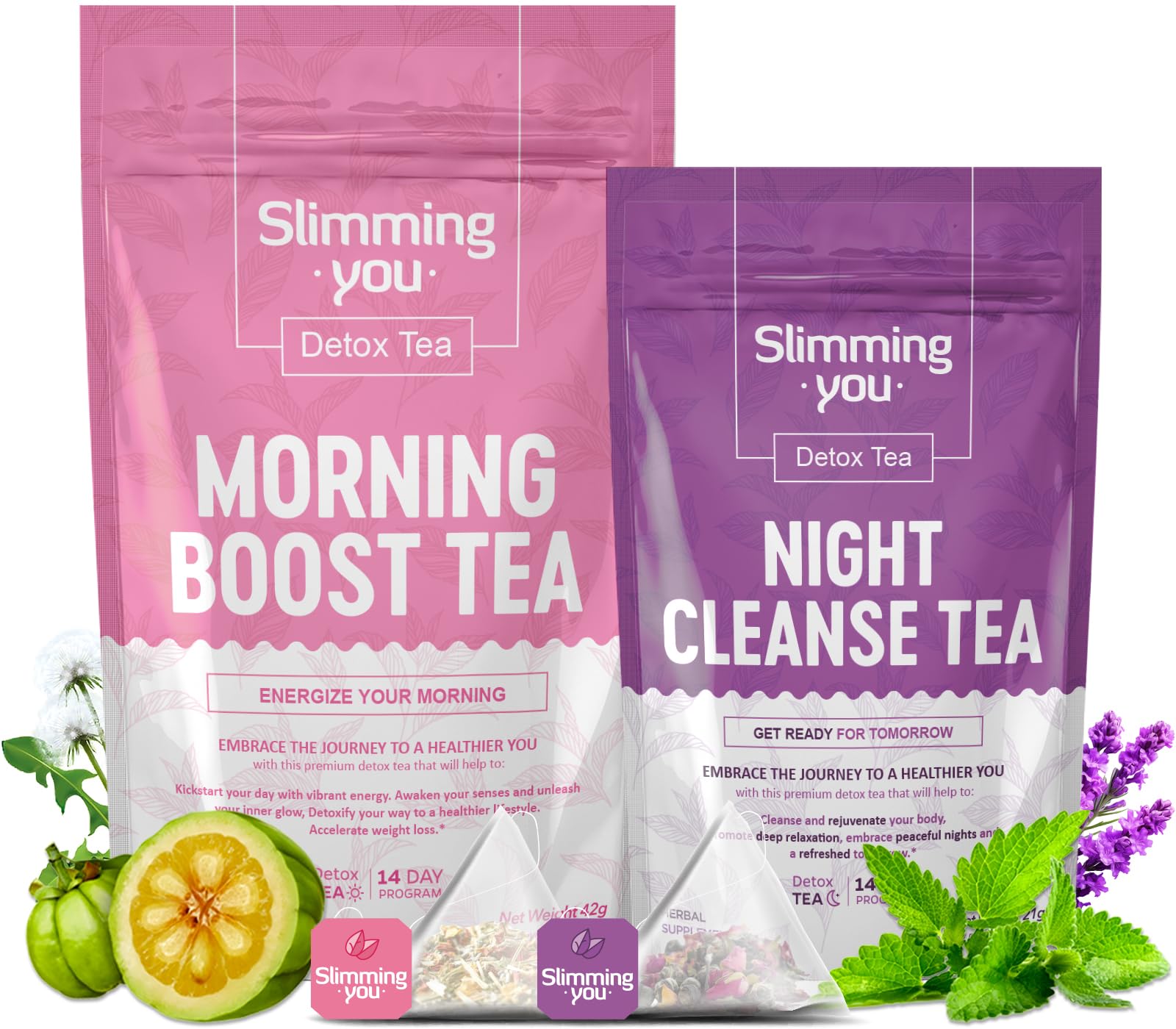 Taoistea Detox Tea 14 Day Herbal Tea, Detox Cleanse For Weight Loss, Colon Cleanse And Digestive Health- 1 Morning Boost Tea (14