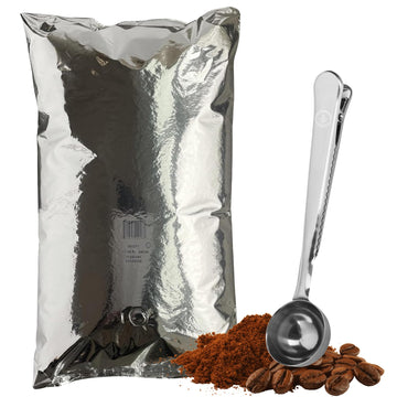 Farmer Bros Ground Coffee - Breakfast Blend  5-lb Bag - Smooth Finish  Aromatic & Mild Flavor - Includes Direct Coffee Tea Est 2019 Barista Spoon with Clip