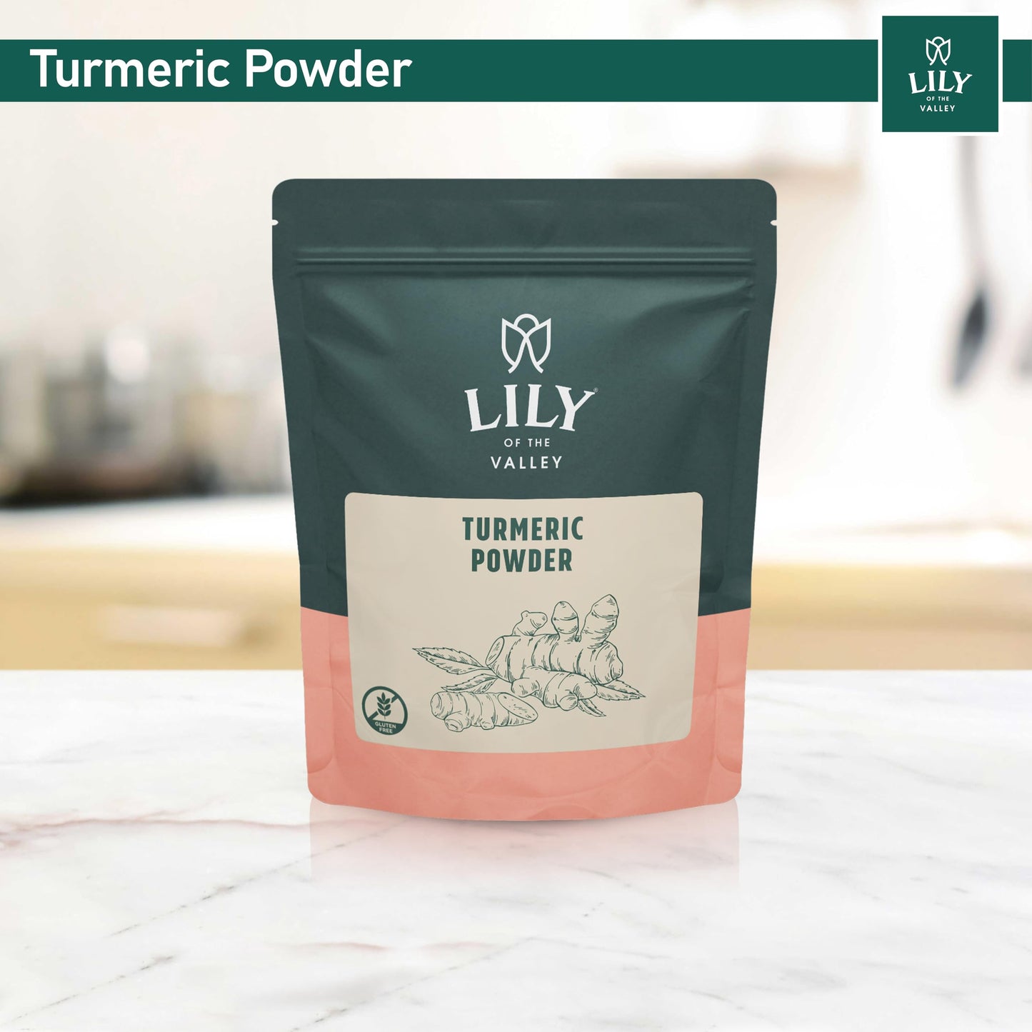Lily Of The Valley Turmeric Root Powder - Ground Curcumin Powder - 100% Raw From India - Great For Cooking, Baking & Latte - Vegan & Gluten-Free - Packed In Resealable Pouch (8Oz, 226G)