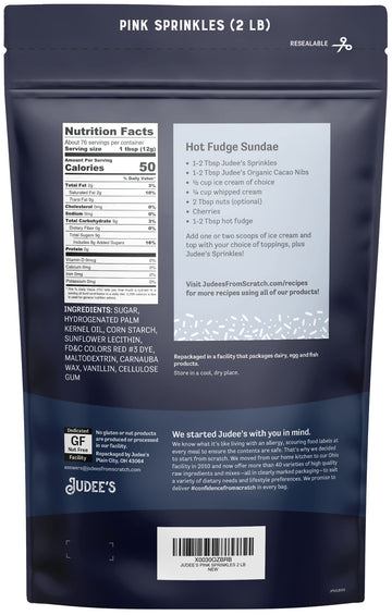 Judee'S Gluten Free Pink Sprinkles 2 Lb - Gluten-Free And Nut-Free - Brighten Up Your Baked Goods - Great For Cookie And Cake De