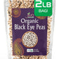 Jiva Organics Organic Black Eye Peas 2 Pound Bag - Cowpeas, Non-Gmo, Natural