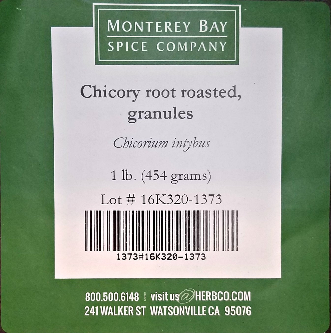 MONTEREY BAY HERB CO. Chicory Root Roasted - Coffee Substitute, Tea Blend Ingredient - 1 Pound