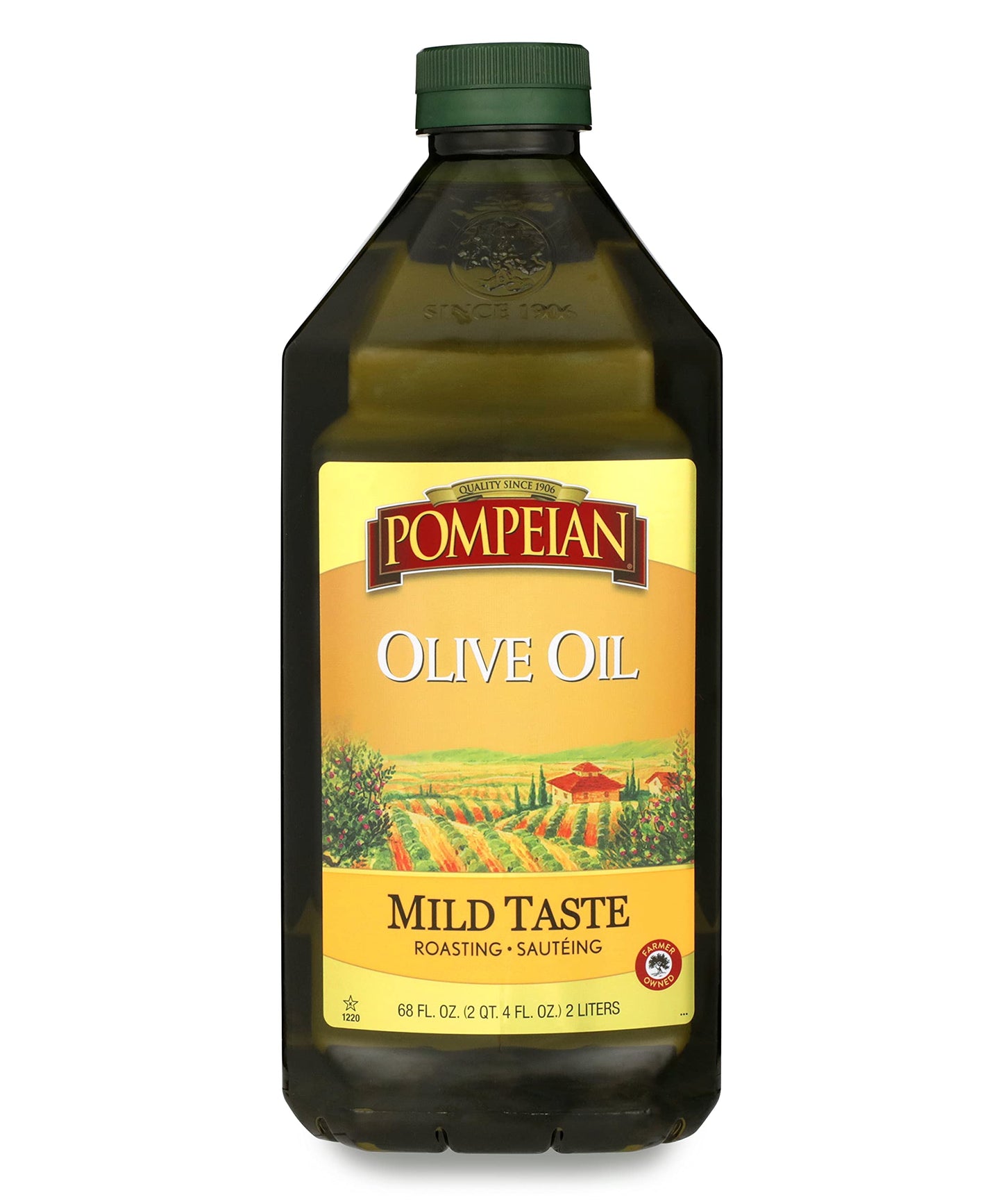 Pompeian Mild Taste Olive Oil, Perfect For Roasting & Sauteing, Naturally Gluten-Free, Non-Allergenic, Non-Gmo, 68 Fl. Oz.