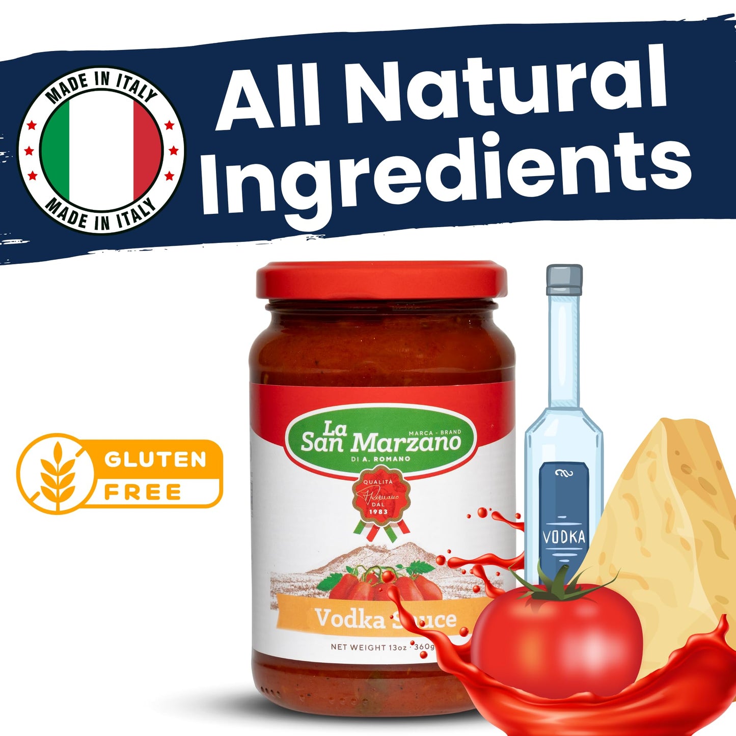 La San Marzano spirit-inspired flavor Sauce, All Natural, Gluten Free, 13 oz (Pack of 3)