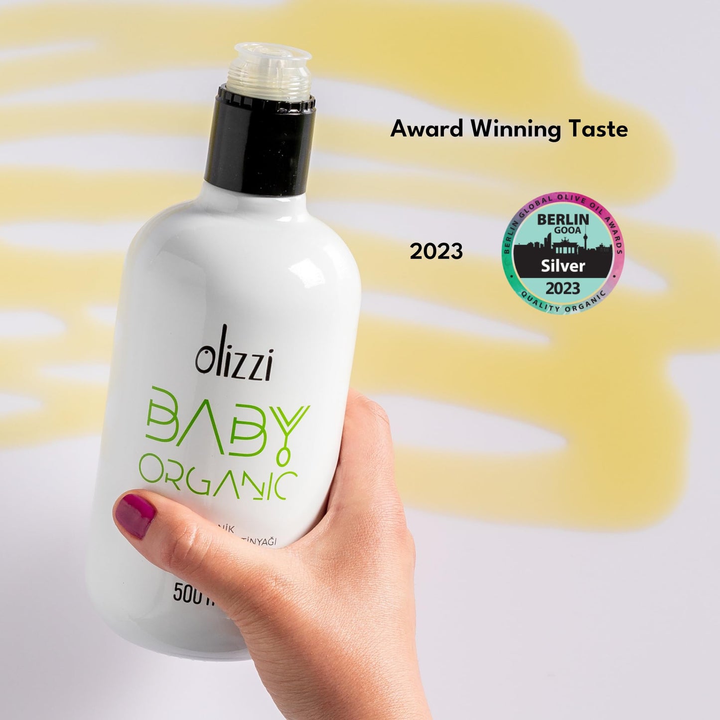 Olizzi Organic Extra Virgin Olive Oil for Baby Food, Cold Pressed, USDA Organic, 16.9 FL OZ (500 ML)