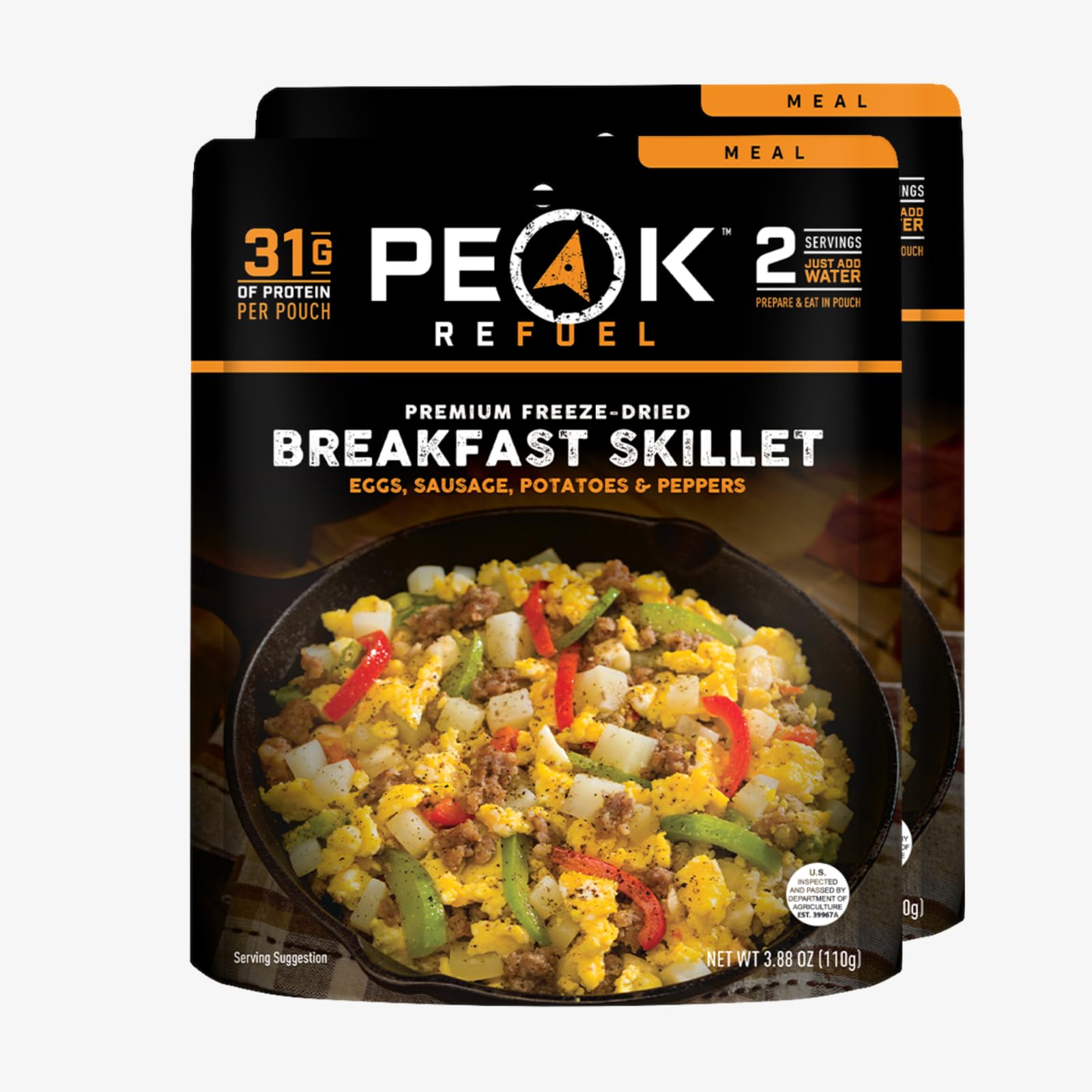 Peak Refuel Breakfast Skillet | 31G Protein | 680 Calories | 100% Real Meat | Premium Freeze Dried Backpacking & Camping Food | 