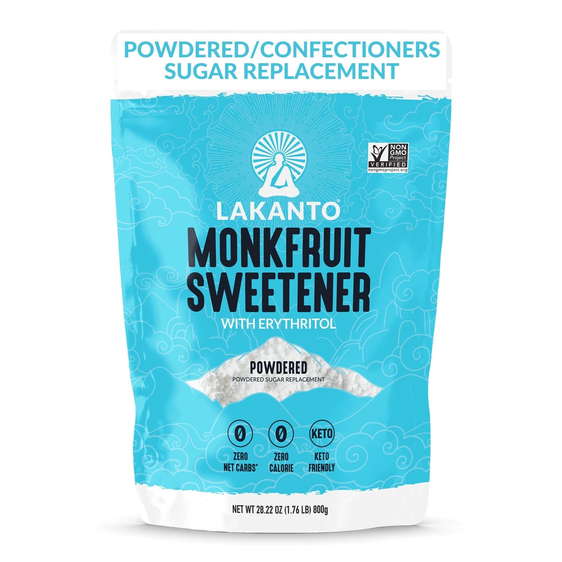 Lakanto Powdered Monk Fruit Sweetener with Erythritol - Confectioners Sugar Substitute, Frosting, Icing, Zero Calorie, Keto Diet