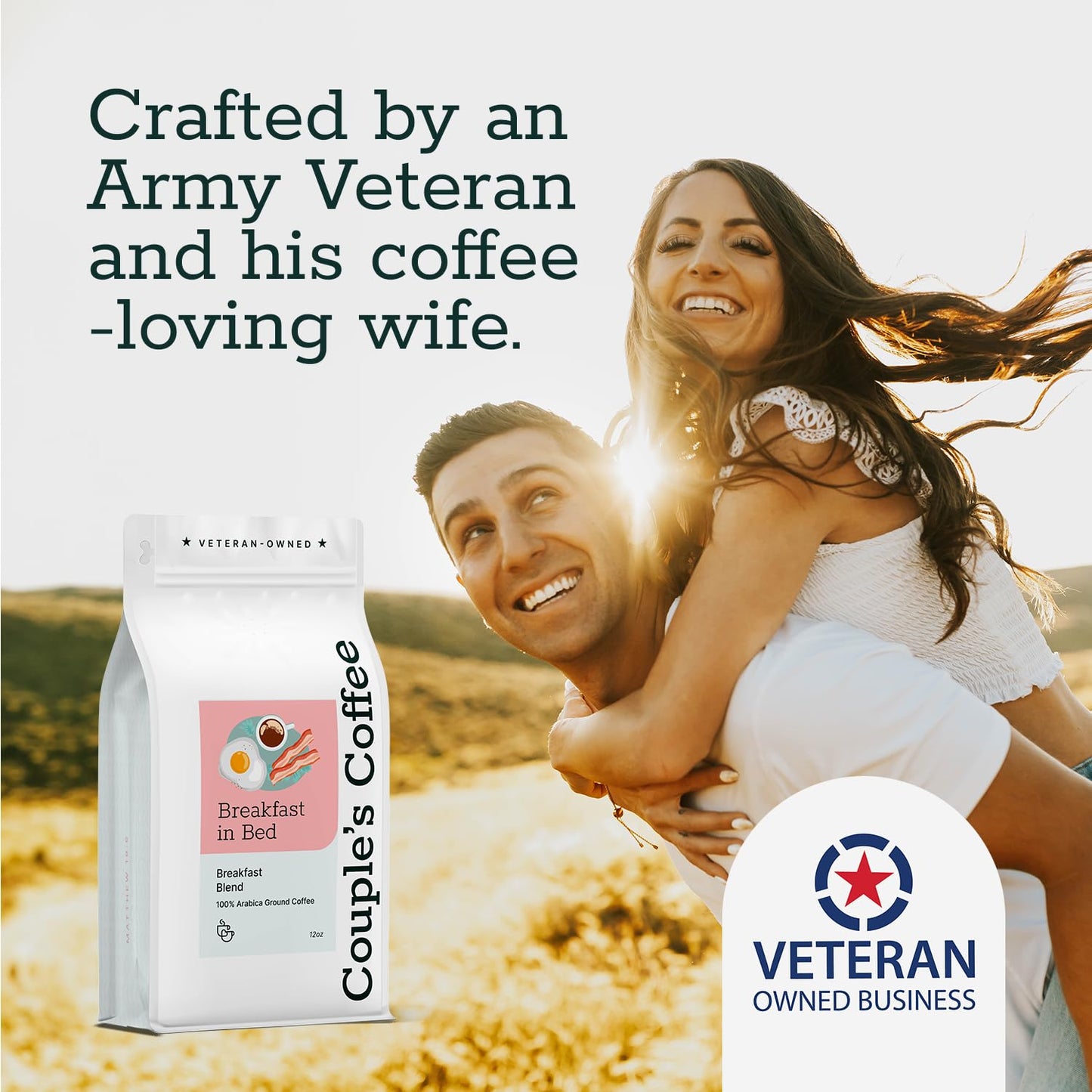 Couple'S Coffee Breakfast In Bed | Breakfast Blend | Ground Coffee | Made With 100% Arabica Beans | 12Oz Bag Brews About 34 Cups