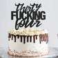Thirty Four Black Glitter Cake Toppers 34 Years Old 34Th Birthday Party Decorations Supplies