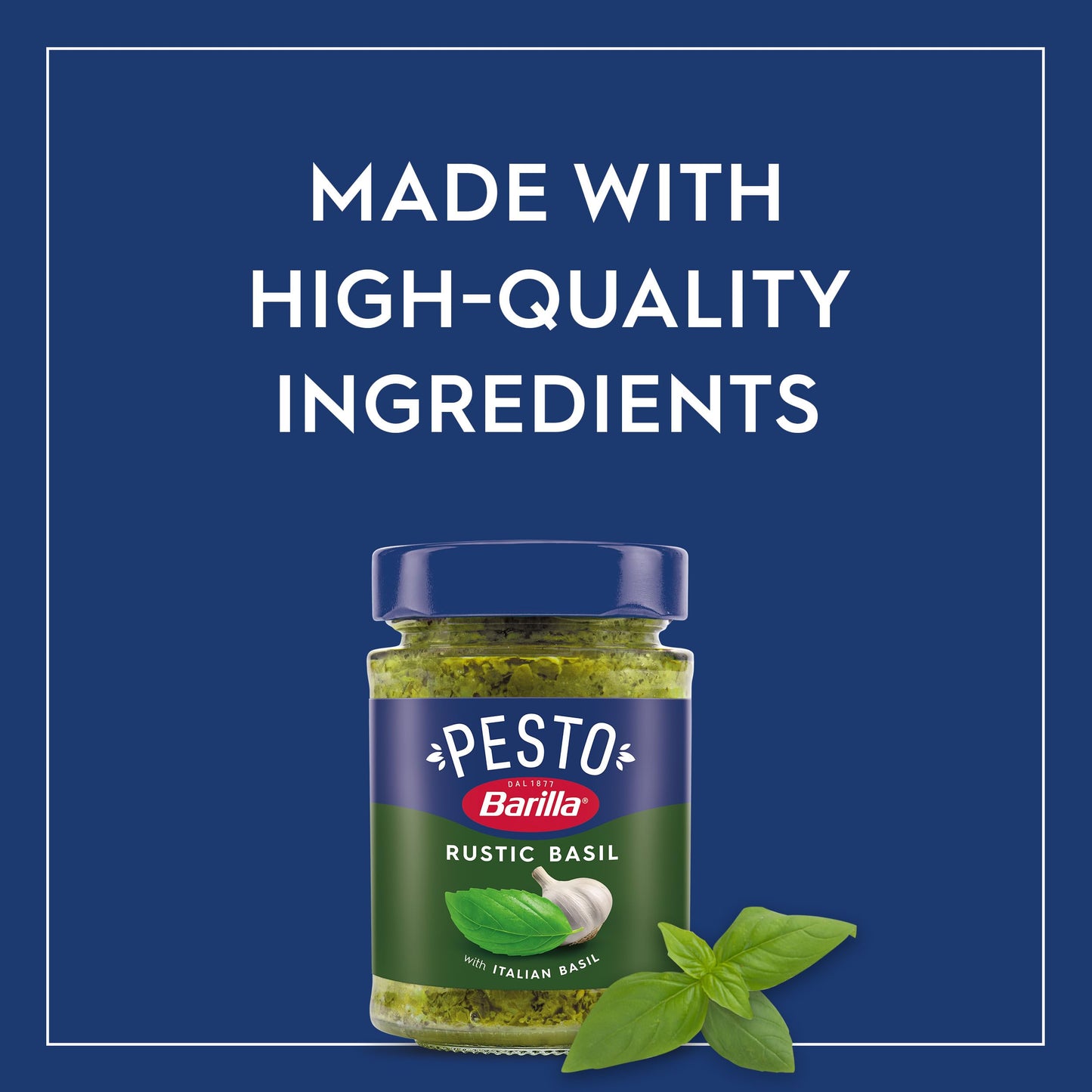 Barilla Rustic Basil Pesto Sauce Made with Italian Basil and Cheeses  6.5 oz. Jar  Pasta Sauce and Spread